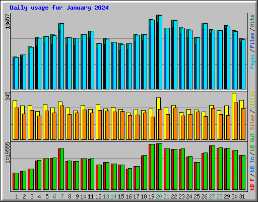 Daily usage for January 2024