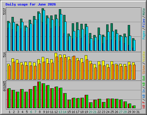 Daily usage for June 2026