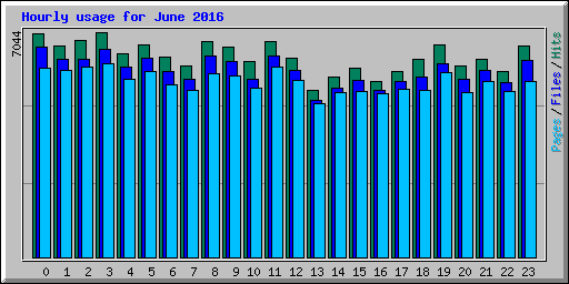 Hourly usage for June 2016