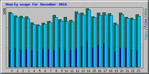 Hourly usage for December 2016