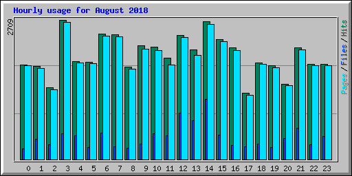 Hourly usage for August 2018