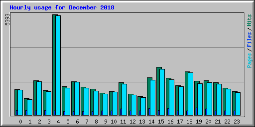 Hourly usage for December 2018