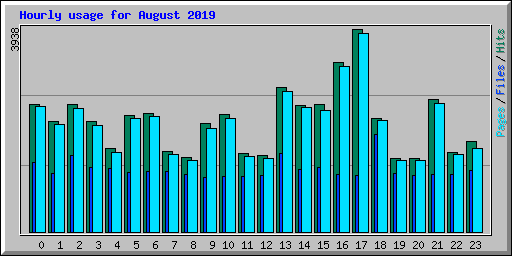 Hourly usage for August 2019