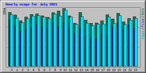 Hourly usage for July 2021