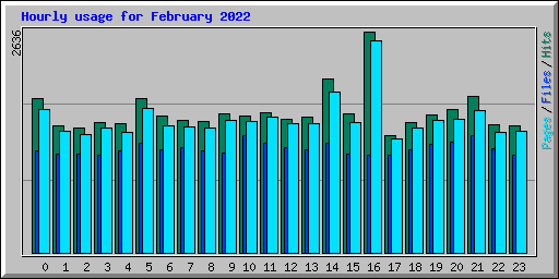 Hourly usage for February 2022