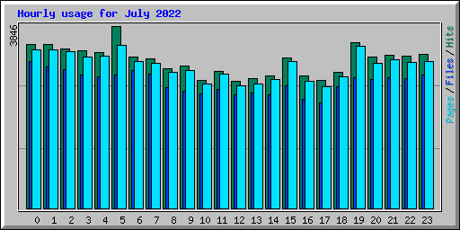Hourly usage for July 2022