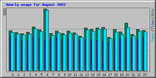 Hourly usage for August 2022