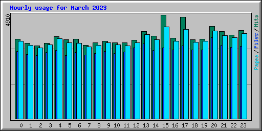 Hourly usage for March 2023