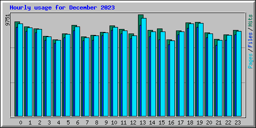 Hourly usage for December 2023